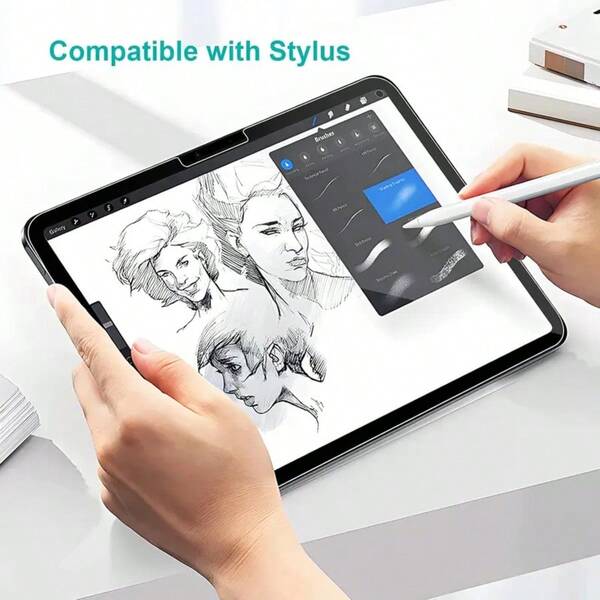 Película protectora de hidrogel M-Grit compatible con iPad Pro 13, M4, 12.9 pulgadas, Air, 11.5 pulgadas, 4 pulgadas, 3 pulgadas, 2 pulgadas M3, M2. También compatible con iPad A16, 10, 9, 10a generación, 9a generación Mini 6, 7 (para escribir y dibujar). Accesorios esenciales de protección de pantalla, aplicables a la protección diaria, oficina, hogar, protector de pantalla de tableta, a prueba de agua, a prueba de golpes, antiarañazos, antihuellas dactilares, cobertura completa