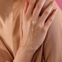 Women's Gold Bracelet, 14K Delicate Gold Plated Stackable Bracelet, Waterproof Bracelet Set, Small Heart Paperclip Box Chain Adjustable Bracelet, Simple And Cute Jewelry - HC GD1 - Xem 2