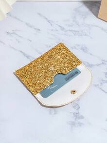 闪光亮片可爱零钱包，轻便休闲随身包 - 金色 - 查看 7