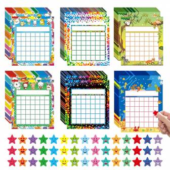 课堂家庭行为奖励表，适用于儿童学生贴纸表，适用于儿童在家行为的星级激励表，课堂必备品