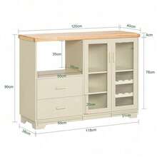 SoBuy Kitchen Cabinet FSB81-GR - Beige - View 2