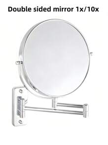 [LED Makeup Mirror] 8-Inch Double-Sided Mirror - Wall-Mounted Makeup Mirror With LED Lights, 1x/10x Magnification, 360 Degrees Rotation, 3-Color Light Touch Screen - Suitable For Bathroom, Bedroom, Living Room Bathroom Decor Fall Decor Makeup Organizer Bathroom Accessories Back To School
