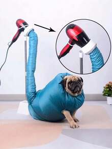 可折叠宠物烘干袋，适用于猫狗，便携式美容袍，防水牛津布，防啃咬，银膜，轻便速干，家用吹风机，适用于大型犬，快速干燥吹风机，大型犬宠物用品，蓝色节日礼物 - 彩色 - 查看 8