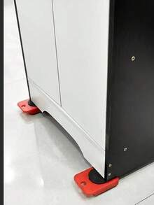 重型家具升降机和搬运工具套件，带 360° 旋转轮 - 5 件套防刮地板滑块，适用于木地板/瓷砖/地毯 | 专业级沙发/梳妆台/冰箱搬运系统 | 公寓搬家必需品、宿舍布置和家居装修工具 | 符合人体工程学的杠杆升降机，非常适合单人搬家、老年人和家居装修（黄色/红色）