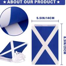 Scotland Flag, Scotland Rope Flag, Scotland Hand Flag - Made Of Polyester Fabric With Plastic Pole - Durable Polyester Material - Versatile Use For Events, Parties, Business, Sports, Festivals - Multicolor - View 9