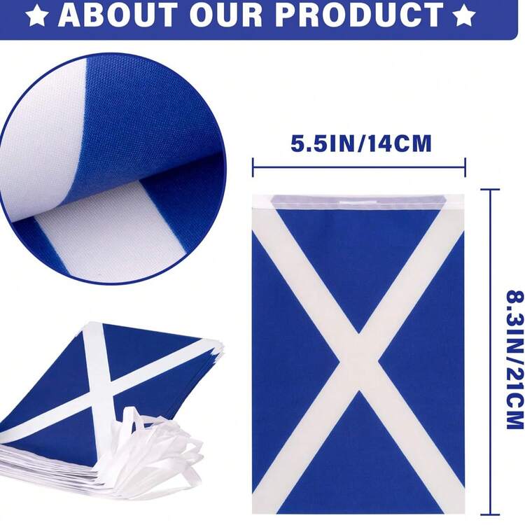 Scotland Flag,Scottland String Flag, Scotland Handheld Flags - Polyester Fabric With Plastic Rods - Durable Polyester - Versatile Use For Events, Parties, Business, Sports, Festivals - Multicolor - View 8