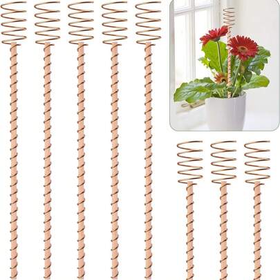 Bộ 6 giá đỡ cây trồng điện, ăng-ten làm vườn bằng đồng 12 inch, giá đỡ cây dạng cuộn dây đồng, thích hợp cho cây trồng trong vườn, cây ăn quả, rau củ, giúp tăng năng suất.
