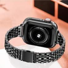 1条男女通用不锈钢表带，兼容 Series 1-9、Series 10、Series 11 Ultra、Series 2和SE，金色/银色可选，附带拆卸工具，方便调节。 - 黑色 - 查看 3