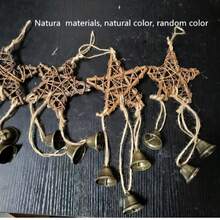 1pc Rustic Star Wind Chime Hanging Decor, Suitable For Outdoor Patio, Garden Decoration - Brown - View 4