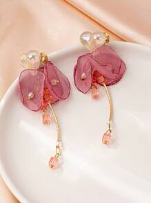 1 对时尚乡村风百合花耳环 - 彩色 - 查看 6