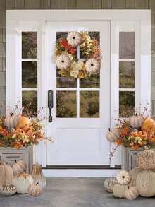 6 peças de abóbora de veludo para ação de graças, abóbora artificial de outono, usada para mesa de jantar, lareira, guirlanda faça você mesmo, videira, decoração para festa de fim de ano