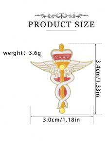 卡通皇冠蛇杖珐琅胸针，帆布包翻领徽章，医生护士胸针，护理医学生翻领徽章 - 彩色 - 查看 8