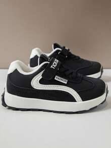 1双儿童运动鞋，2025年春秋季，男童休闲运动鞋，新款低帮女童白色休闲鞋，软底百搭运动鞋 - 黑色 - 查看 5