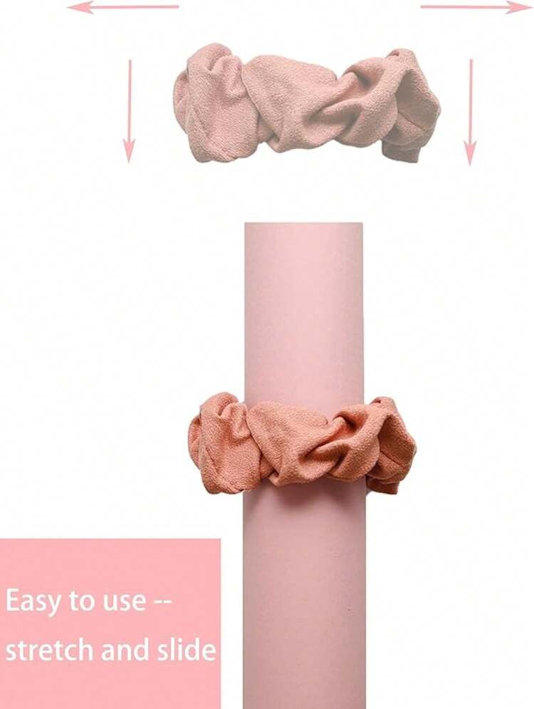 Scrunchie para Esterilla de Yoga - Sostiene tu Esterilla de Yoga con Estilo - Tela Duradera y Elástica - Se Ajusta a Todas las Esterillas de Yoga Estándar (esterilla no incluida) - Rosa - Añade 2