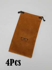 1-12 件植绒彩色抽绳眼镜收纳袋，时尚便携式眼镜盒 - 多色 - 查看 21