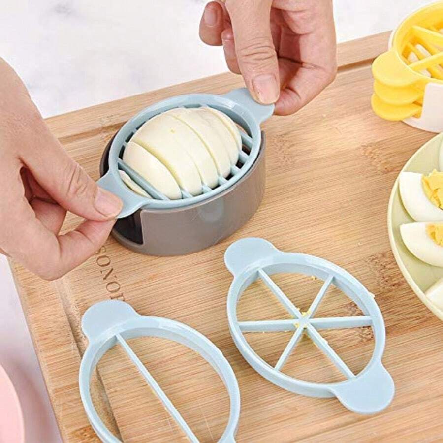 Multifunctional Egg Slicer, Household Egg Cutter Three In One, Preserved Egg Cutter, Egg Cutter, Egg Divider, Convenient Breakfast Supplies, Family Dinner Supplies, Party Supplies - 隨機顏色 - 查看 1