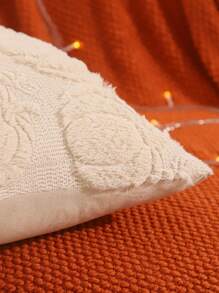 南瓜装饰抱枕套，感恩节收获季节装饰，适用于客厅卧室派对，奶油色绗缝刺绣，秋季装饰，秋季装饰，房间装饰 - 米色 - 查看 6