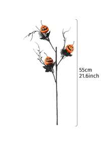 1 قطعة/4 قطع من باقة أوراق القيقب السوداء والقرع لعيد الهالوين، مصنوعة من مواد بلاستيكية، بطراز جوتيك بارتفاع 21 بوصة، سيقان قرع اصطناعية، أوراق القيقب وأغصان الهالوين للديكور الداخلي، قرع شبحي أسود ومراكز توت للديكور المنزلي وحفلات الاحتفال