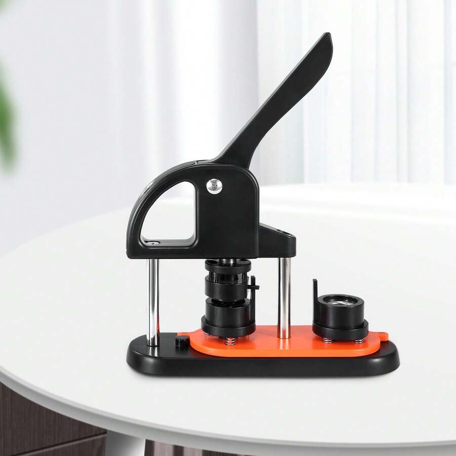 Button Maker Machine, 0.98 Inch/25mm Pin Maker, Installation-Free Badge Punch Press Kit, Children DIY Gifts Button Making Supplies With 500pcs Button Parts, Circle Cutter, Magic Book - Black - View 1