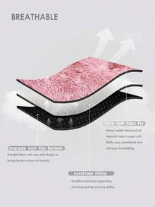 1PC Washable Plush Pet Crate Bed For Dog Anti-Slip Pet Mat Bed For Cat Fluffy Comfy Pet Sleeping Mat For Large, Jumbo, Medium, Small Dogs Breeds - Red and White - View 5