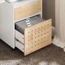 SoBuy Office Trolley Office Container Side Trolley Made Of MDF(E1) White Natural - White - View 10