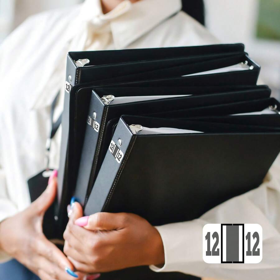 1set File Folder Labels, Self Adhesive File Folder Number Labels Rectangle File Folder Chart Labels Index Stickers Tabs Compatible With Office Supplies - Multicolor - View 1