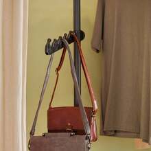 SoBuy FRG34-HG, Telescopic Wardrobe Organiser, Hanging Rail, Clothes Rack, Adjustable Storage Shelving, Grey - 黑色 - 查看 8