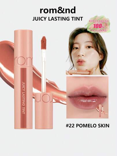Rom&nd Romand Juicy Lasting Tint 22 Grapefruit, Liquid Lipstick, Lip Gloss, Vivid Color, Moisturizing Glossy Finish, Korean Lip Tint, MLBB (My Lips But Better), Lightweight & Smooth, Super Hydrating, Non-Sticky, Korean Cosmetics, Gift Set