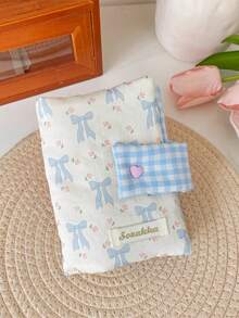 1Pc/Set Cute Floral Patchwork Book Jacket, Girls Hand Account Book Cover, White Collar Hand Account Book Journal, Diary Book Jacket, Portable Student Pocket Book Storage Case,Back To School Gift,Gift For Good Friends And Teachers