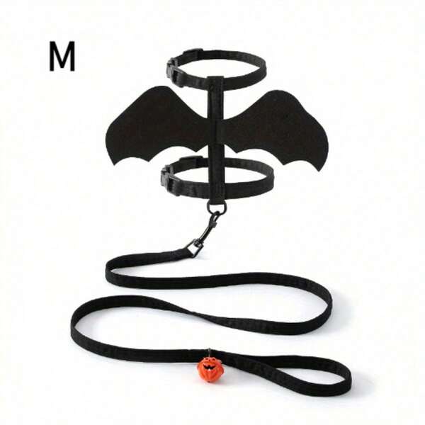 Halloween Fledermaus Flügel Haustier Gurt und passendes Katzen- und Hundeseil - Einstellbare Polyester Kleidung, Nur chemische Reinigung, Halloween Accessoires | Lustiges Haustier Zubehör | Einstellbares Gurt Design, Haustier Kleidung Accessoires