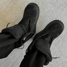 Oversized Gypsum Boots, Hip-Hop Thick Sole Platform Shoes, European Fashion High-Top Boots, High-End Feeling, Versatile Boots, Men's Yellow Boots, Work Boots - Black - View 8