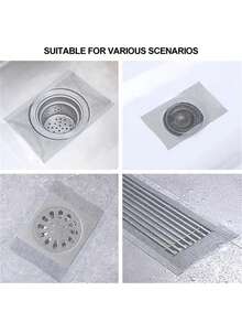 Abschneidbare Duschablauf Haareinfänger selbstklebende Bodenablauf Aufkleber, Einweg-Mesh Badezimmer Küche Spülbecken Haarfilter