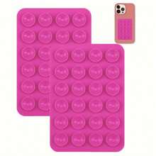 4pcs/Set Silicone Suction Cup Phone Holder, Waterproof Sticky Base Fit Most Phones, Selfie Video Universal Finger Grip, Black/White/Purple/Orange Colors; 2pcs/Set Black-Pink/White Colors