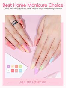 COSCELIA 25PCS Gel Nail Polish Set 22 Colors With 3 Base And Top Coats Soak Off UV LED For Spring Summer Home Manicure Gift For Vacation - Misty Lcy Tea - View 9