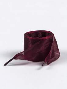 1 Pair 4cm Thick Sheer Tulle Shoelaces, Suitable For Sneakers, Casual Shoes, Fabric Shoes, Transparent Silk White Shoelaces - Multicolor - View 17