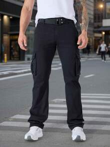 Herren Cargo Hose - Gerade geschnittene Hose - Hose mit Mehreren Taschen - Outdoor Sport Hose - Berg Outdoor Hose - Gerade geschnittene Hose - Mode Hose - 2025 Neu Eingetroffene Hose - Japanischer Stil - Gürtel inklusive - Urbaner Funktionaler Outdoor Sport - Sportlich Lässig Pioneering - Straßen Lässig - Urlaubs Lässig Tarnung Muster Universelle Passform Lässige Outdoor Sport Cargo Hose Hohe Qualität Militär Stil - Blau - Übersicht 3