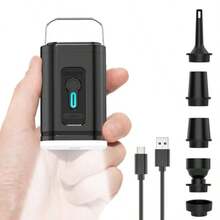 Mini Air Pump Pro X1Portable Air Pump With Camping Light TypeC Rechargeable Quick Inflate Deflate For Sleeping Pads Air Mattress Pool Toys Floats Swimming Ring Vacuum Storage Bags