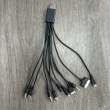 Cable versátil 10 en 1 para carga, cable de datos multifunción para cargar diversos dispositivos móviles compatible con iPhone, Android, cámara, MP3 y adaptador universal