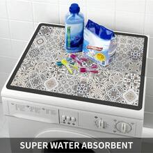 1 件波西米亚印花洗衣机防尘罩，吸水台面垫，吸水速干冰箱门垫，微波炉防尘罩，带排水孔的柔软硅藻泥门垫，超强吸水耐磨防滑餐具晾干垫，现代洗衣机和烘干机罩，尺寸 19.7 * 23.6 英寸，适用于洗衣房、厨房、学校、办公室、家庭、旅行、包袋、收纳整理、婚礼、Y2K、派对、母亲节礼物、卧室装饰、花园、厨房装饰、夏季、海滩、房间装饰、软萌、毕业季 - 彩色 - 查看 5