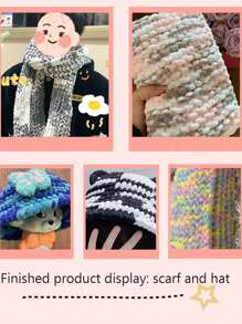 250g Diy Multicolores Fils Chenille Pour Tricoter Et Crocheter Couverture Coussin Épaisse Ligne Douce Et Chaude, Écharpe Ligne De Crochet