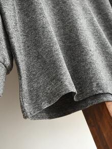 Kleine Mädchen Winter 2 Stücke Kleidungssets Einfarbig Langarm Basic Tops Und Spitzen Weste Kleid Lässig Kleidung - Grau - Übersicht 4