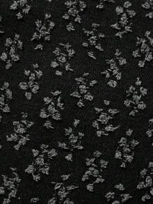 复古街头时尚美式休闲牛仔花卉印花男士夹克，秋季 - 黑色 - 查看 5