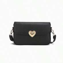 Bolsos bandoleros para damas de color sólido: diseño versátil y de gran capacidad, aptos para teléfonos, maquillaje, carteras de tarjetas | Elegante y fashionable, ideales para compras, salidas diarias y regalo - Negro - Ver 2