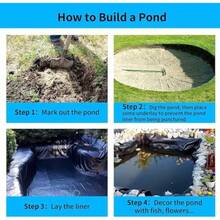 HDPE UV Resistant Garden Pond Liner 7x10ft 14.5Mil Thickness For Fish Ponds Streams Fountains And Waterfall