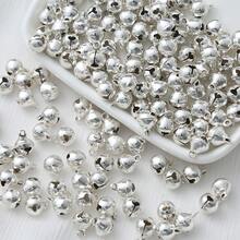 200个/包，尺寸可选6毫米/8毫米/10毫米/12毫米，装饰铃铛，适用于DIY工艺品、节日装饰、狗项圈配件、手机挂绳配件、万圣节和圣诞节装饰、圣诞礼物和房间装饰 - 銀色 - 查看 1