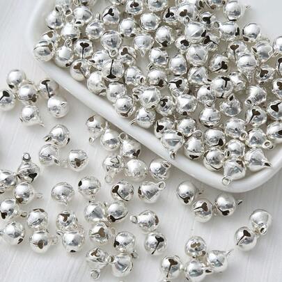 200个/包，尺寸可选6毫米/8毫米/10毫米/12毫米，装饰铃铛，适用于DIY工艺品、节日装饰、狗项圈配件、手机挂绳配件、万圣节和圣诞节装饰、圣诞礼物和房间装饰