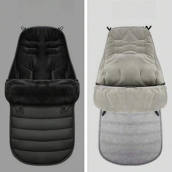1 Baby Stroller, Sleeping Bag, Gray Thick Warm Foot Cover, Windproof Cover, Foot Cover For Universal Winter Cold Protection