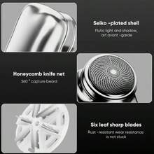 Mini Afeitadora eléctrica para hombre, Afeitadora eléctrica en seco y húmedo, Afeitadora eléctrica portátil de bolsillo, herramientas de batería inteligentes portátiles para exteriores - Multicolor - Ver 4