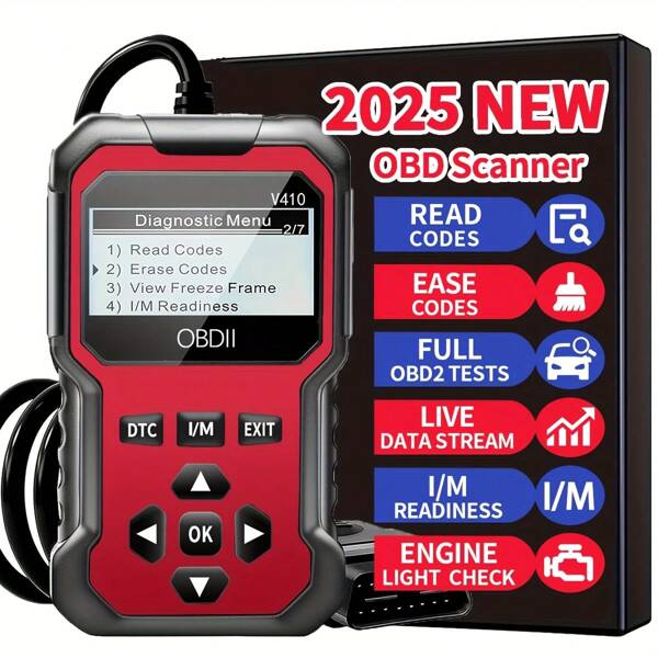 High - End Universal OBD II Scanner - Precise Car Engine Fault Code Reader & CAN Diagnostic Device For 1996+ OBD2 - Compliant Vehicles, Effortlessly Read And Clear Codes