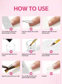 coscelia 8PCS Acrylic Powder & EMA Monomer Nail Kit-Pink Clear Nude Nail Powder, 30ML Nail Liquid System, Acrylic Nails Extension Supplies For Women DIY Salon Gift - Multicolor - View 10